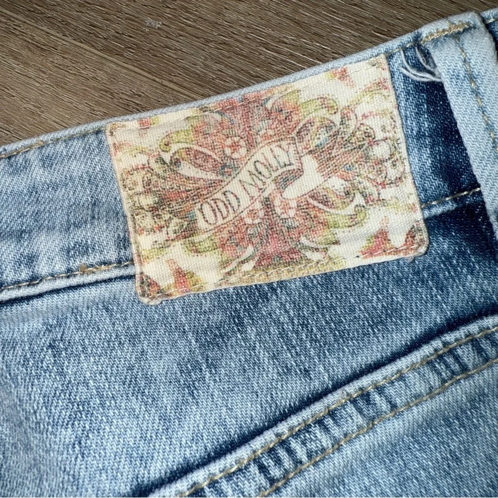 Odd Molly Groupie Cropped Jeans Painted & Embroidered Details Ankle Zip (31) - Picture 4 of 8